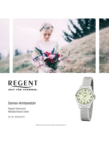 Regent Armbanduhr-Analog silber klein (ca. 29mm) Regent Zugarmband