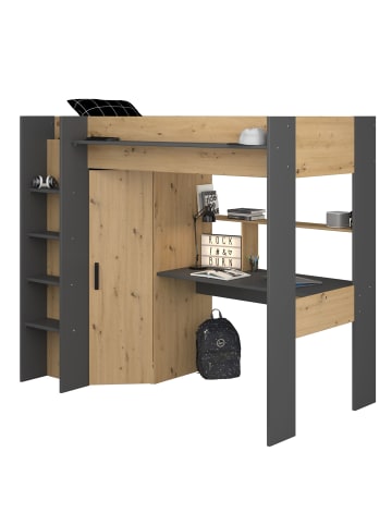 58 aufm Kessel HOCHBETT Parisot Heavy 1-tlg. Holznachbildung Eiche Artisan/Schwarz