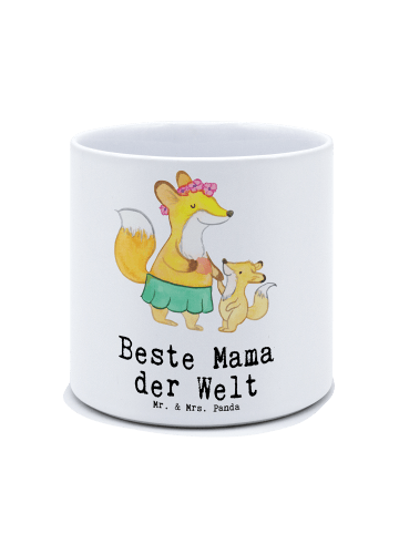 Mr. & Mrs. Panda XL Blumentopf Fuchs Beste Mama der Welt mit Spruch in Weiß