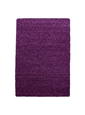 KADIMA DESIGN Teppich Hochflor Unifarben Polypropylen Wohnzimmer Shaggy in Violett
