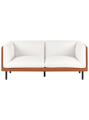 Beliani 2-Sitzer Sofa VORGOD in Weiß/Braun/Schwarz - (W) 180 x (H) 76 x (L) 84 cm