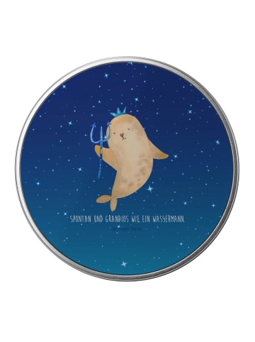 Mr. & Mrs. Panda Kaffeedose Sternzeichen Wassermann mit Spruch in Sternenhimmel Blau