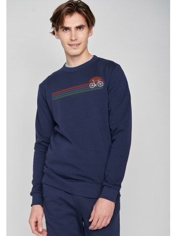 GreenBomb Sweatshirt Bike Sunset Stripes in Marineblau