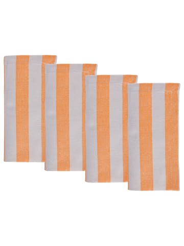 Butlers Serviette LITTLE ITALY 6er-Set in Weiß / Orange