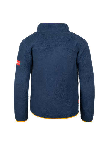 Trollkids Fleecepullover "Hemsedal" in Mystisches Blau/Goldgelb