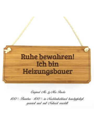 Mr. & Mrs. Panda Türschild Heizungsbauer mit Spruch in Keine Angabe
