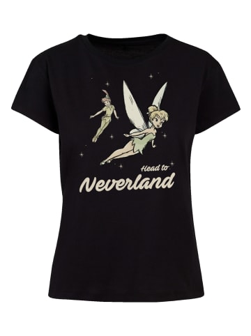 F4NT4STIC Ladies Box Tee Disney Peter Pan Head To Neverland in schwarz