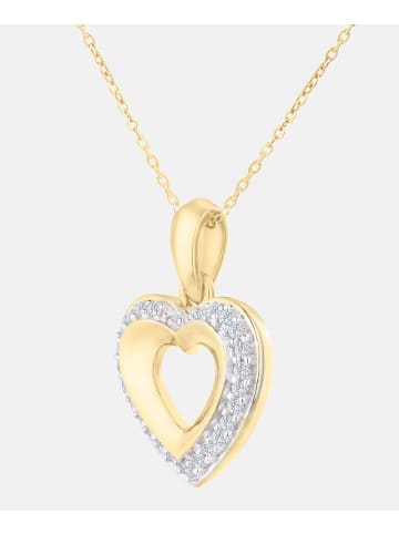 Diamant L'éternel Halskette mit Anhänger aus 375 Gelbgold mit Diamant Herz-Design