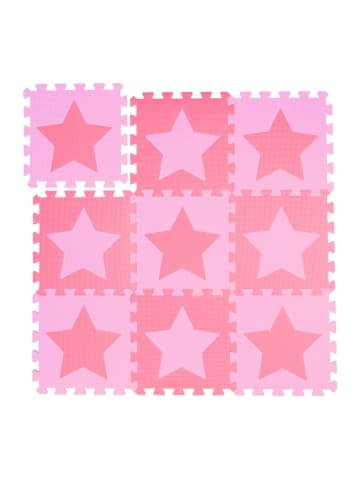 relaxdays 45x Puzzlematte Sterne in Rosa/ Pink