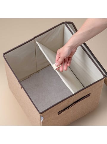 Lifeney Aufbewahrungsbox mit Deckel Braun, 33 x 33 x 33 cm