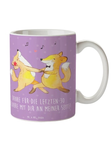 Mr. & Mrs. Panda haferl 30. Hochzeitstag Perlenhochzeit mit Spruch in Lavendeltraum