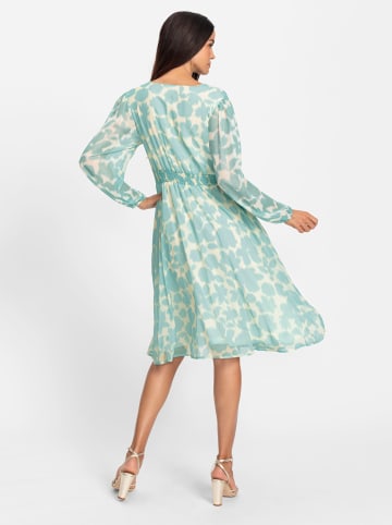 Heine Druck-Kleid in champagner-mint-bedruckt