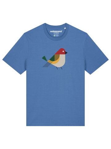 wat? Apparel T-Shirt Vogel in Bright Blue