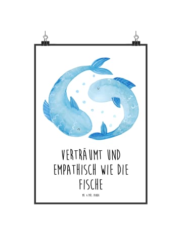 Mr. & Mrs. Panda Bild Sternzeichen Fische mit Spruch in Weiß