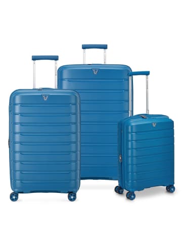 Roncato B-Flying Move 4 Rollen Kofferset 3-teilig mit Dehnfalte in denim