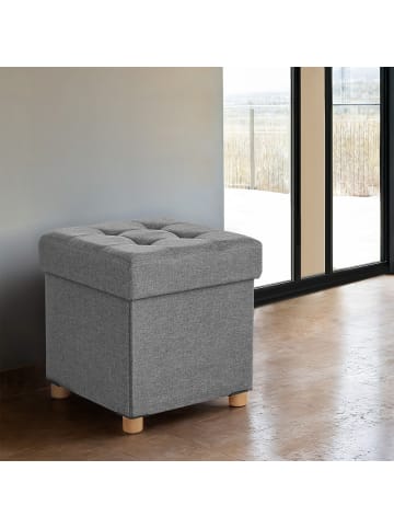 SONGMICS Sitzhocker Melisa in Grau - (B)38 x (H)40 x (T)38 cm