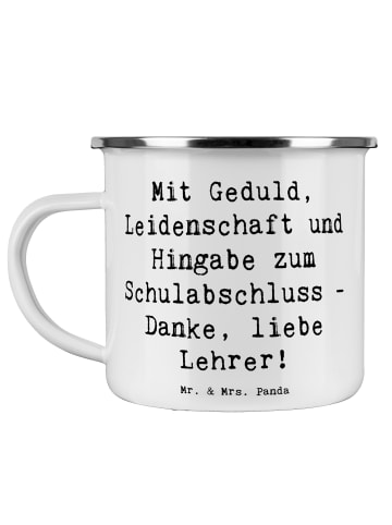 Mr. & Mrs. Panda Kaffeetasse Spruch Danke Lehrer mit Spruch in Weiß