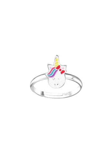 Alexander York Kinderschmuck-Ring EINHORN HERZ Rainbow in silber