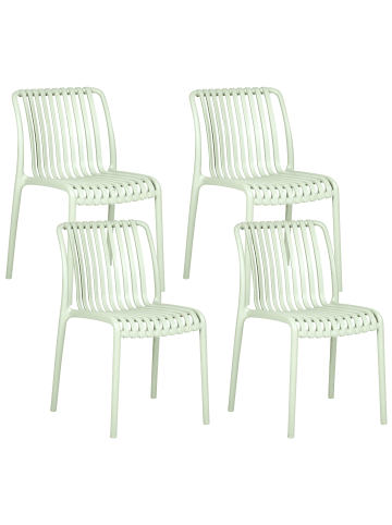 Beliani 4er-Set Esszimmerstuhl ARICCIA in Grün
