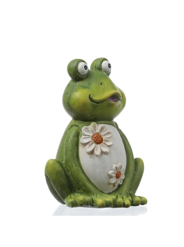 MARELIDA Gartenfigur Frosch Freddi Tierfigur für Beet Gartendeko H: 21cm grün