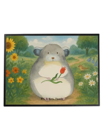 Mr. & Mrs. Panda Bastelmatte Chinchilla Blume Design ohne Spruch in Weiß