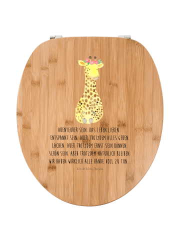 Mr. & Mrs. Panda Motiv WC Sitz Giraffe Blumenkranz mit Spruch in Braun