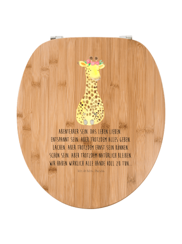 Mr. & Mrs. Panda Toilettendeckel Giraffe Blumenkranz mit Spruch in Braun