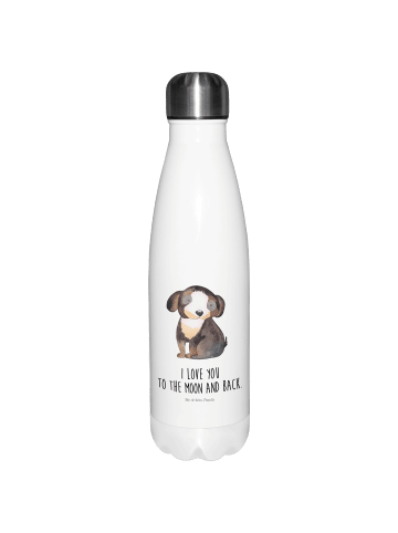 Mr. & Mrs. Panda Thermos Hund Entspannen mit Spruch in Weiß