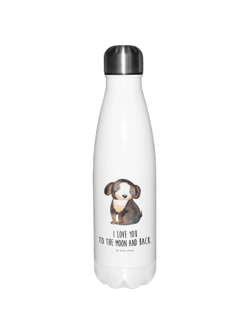 Mr. & Mrs. Panda Thermosflasche Hund Entspannen mit Spruch in Weiß