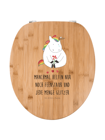 Mr. & Mrs. Panda WC Brille Einhorn Traurig mit Spruch in Braun