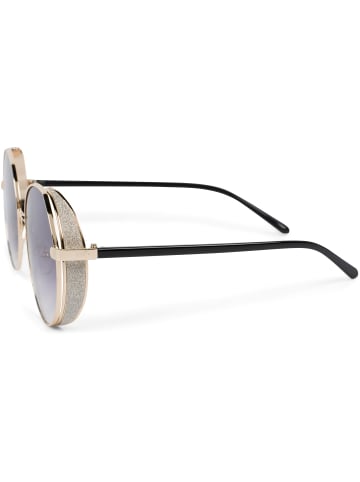 styleBREAKER Runde Sonnebrille in Gold / Grau Verlauf