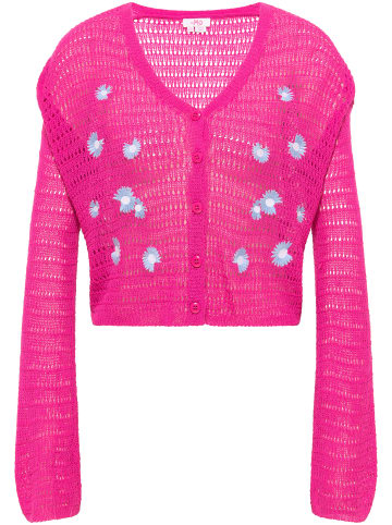 myMo Cropped Strickjacke in Pink