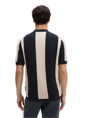 Marc O'Polo MOP Club '67  Knitted Shirt, Striped in Dark Navy