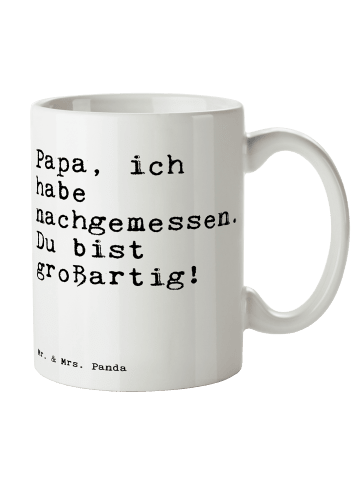 Mr. & Mrs. Panda Tasse Papa, ich habe nachgemessen.... mit Spruch in Weiß