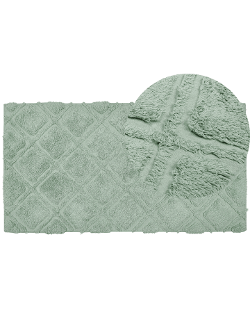 Beliani Kurzflor HATAY in Grün - (W) 80 x (H) 1.4 x (L) 150 cm