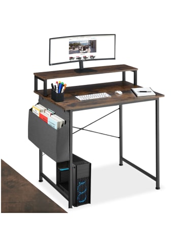 tectake Bürotisch mit höhenverstellbaren Kunststofffüßen, 120 x 60 x 110 cm