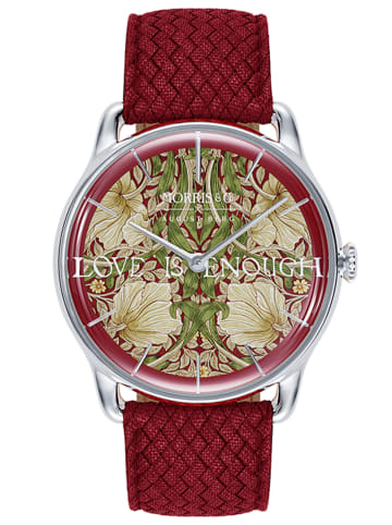 August Berg Armbanduhr Morris & Co. Crimson Pimpernel in silver crimson