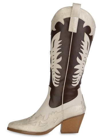 VAN HILL Cowboystiefel Aurelia in Gold Beige