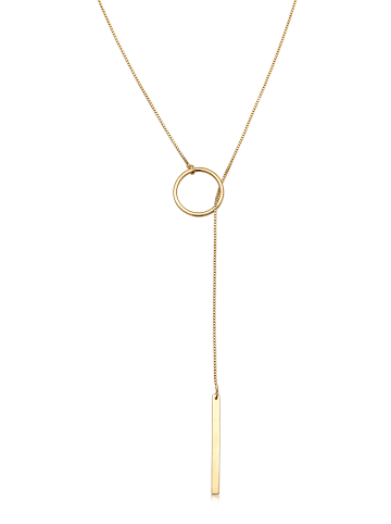 Elli Halskette 925 Sterling Silber Kreis, T-Bar in Gold