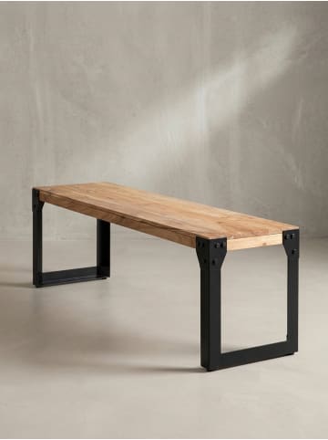 KADIMA DESIGN Esszimmerbank 120x40x45 cm Massivholz Metall Industrial,