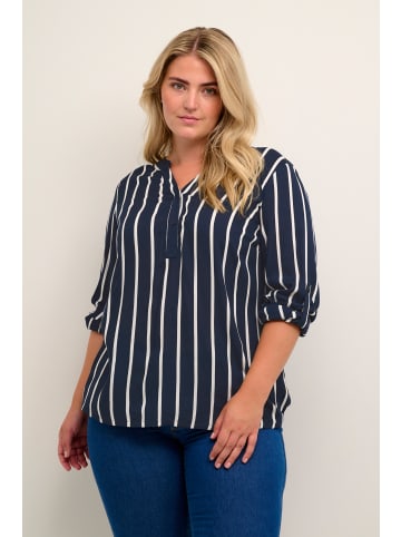 KAFFE curve Langarm-Bluse KCsida in Midnight / Chalk Stripe