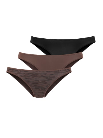 LASCANA Bikinislip in braun, schwarz