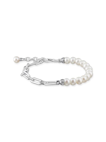 Thomas Sabo Armband Glieder Und Perlen Silber in silber, weiß