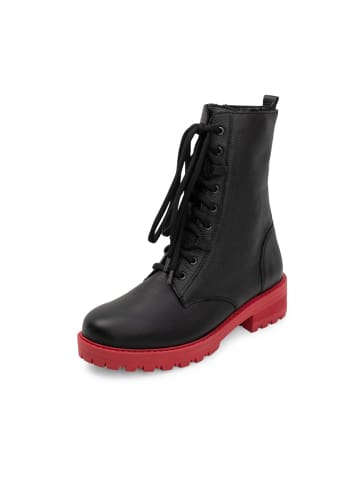 VITAFORM Hirschleder Stiefeletten in schwarz/rot