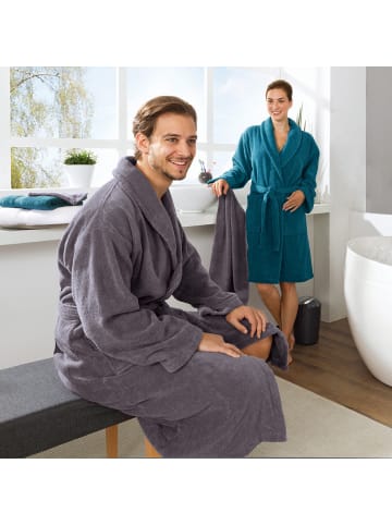 Erwin Müller Frottier Unisex-Bademantel lang Friedrichshafen in anthrazit