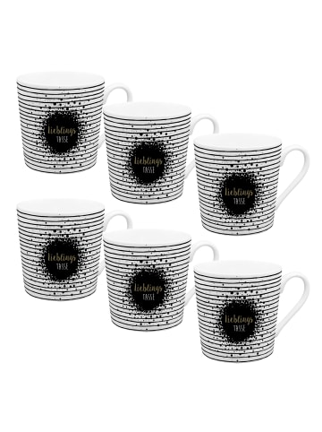 Geda Labels Kaffeebecher VE6 Home Time Lieblingstasse in Weiß - 350ml