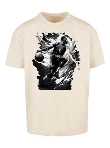 F4NT4STIC T-Shirt Basketball Splash Sport OVERSIZE TEE in sand