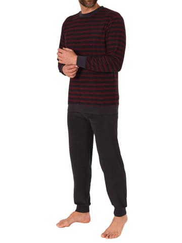 NORMANN langarm Frottee Pyjama Schlafanzug Bündchen - 67710 in rot