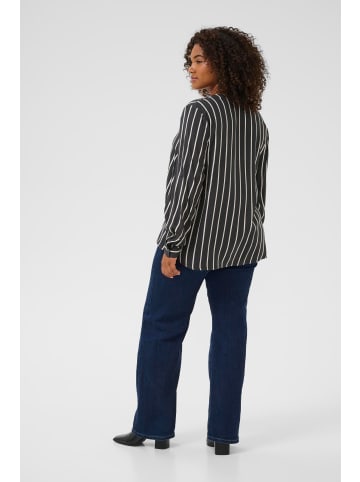 KAFFE curve Langarm-Bluse KCsida Regular fit in Black Oyster / Chalk Stripe