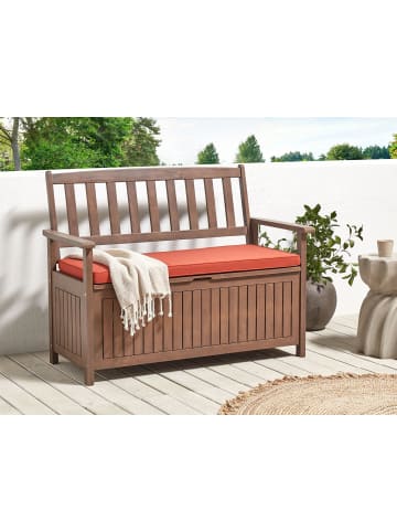 Beliani Gartenbank SOVANA in Braun/Rot - (W) 120 x (H) 91 x (L) 60 cm